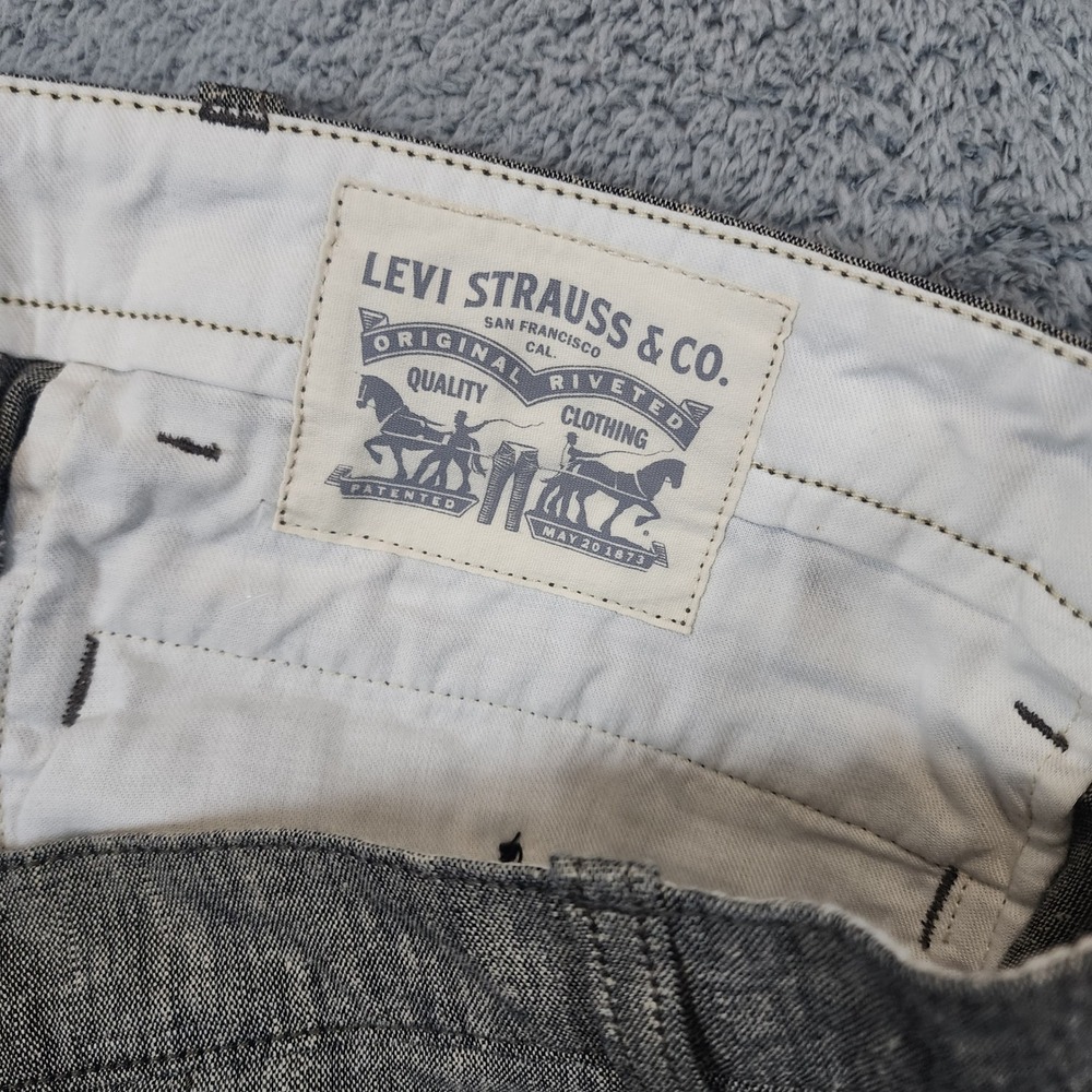 Levis Chambray Linen Cotton Pants Men 36x34 Fits 38x32 Gray Chino Tapered Casual - Picture 3 of 13
